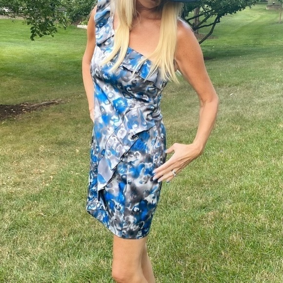 Kensie Slimming One Shoulder Dress - Picture 1 of 6